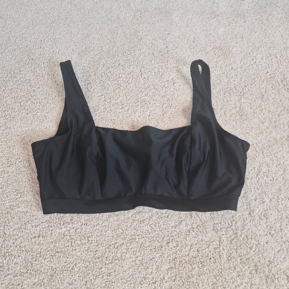 Ivory Rose Fuller Bust Underwire Bikini Top Black Square Neck DD-G Cup Vacation